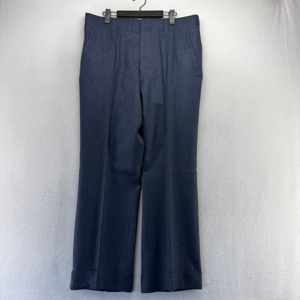 Vintage Corbin Pants mens 34x29 Blue Talon Wool Cuffed Old Money Deadstock 70s